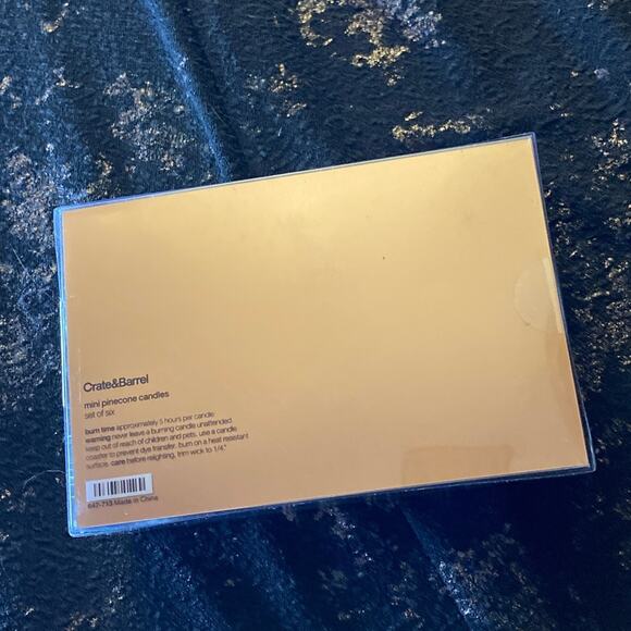 Mini Pinecone Candles Autumn Fall Home Decor unscented NIP Crate & Barrel 6 set - Picture 5 of 6